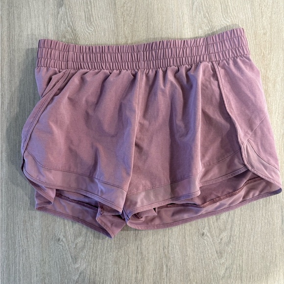 Athleta Pants - Athleta Mesh Racer Running Pink Mauve Shorts Size Small Mid Rise 4" inseam
